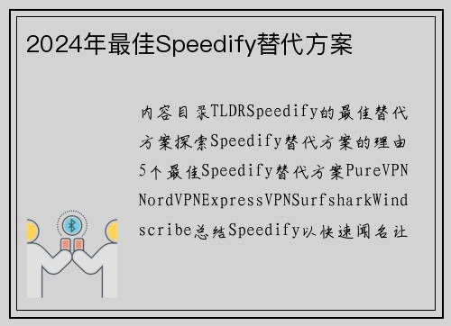 2024年最佳Speedify替代方案